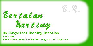 bertalan martiny business card